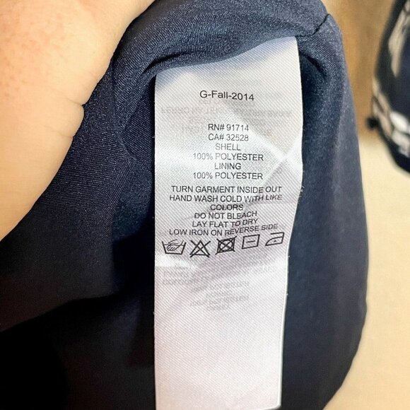 Armani Exchange Mini Dress Womens Size 2 Navy Blue Long Sleeve Geometric - Picture 5 of 12